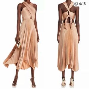 A.L.C. Pleated Midi Dress in Dusty Rose